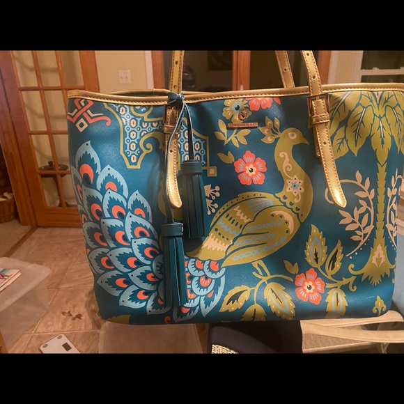 Spartina 449 large tote bag peacock purse - Picture 11 of 16